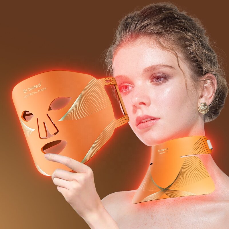 LED Light Therapy Mask Manufacturer - Dr.bioled Silicone Red 8 Colors Infrared for Facial Neck Home SPA