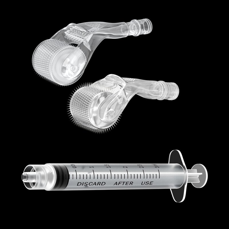 Dermaroller System Manufacturer - 2-in-1 Titanium 1.5mm Needle Syringe for Home Use Face Eye Lip