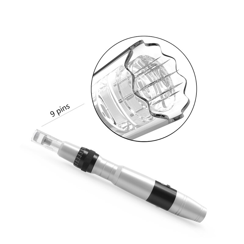 Derma Pen Manufacturer - 7 Colors LED Light Therapy Adjustable Vibrating Electric with Replacement Cartridge