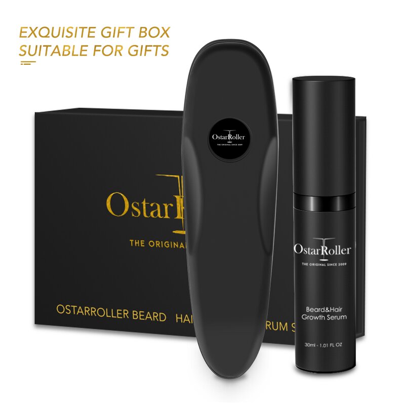 Derma Roller SET Manufacturer - Matte Black 540 Stainless Steel 0.25mm for Beard Hair Growth Serum