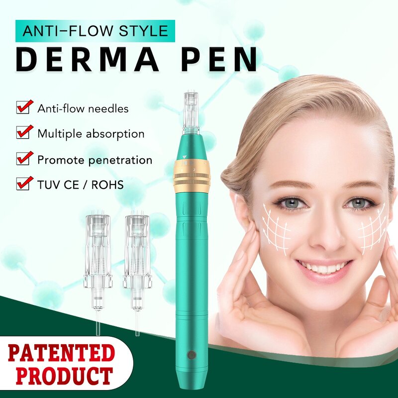Derma Pen Manufacturer - Anti-Flow Electric Auto Stamp Titanium 2pcs Lithium Battery for Face US