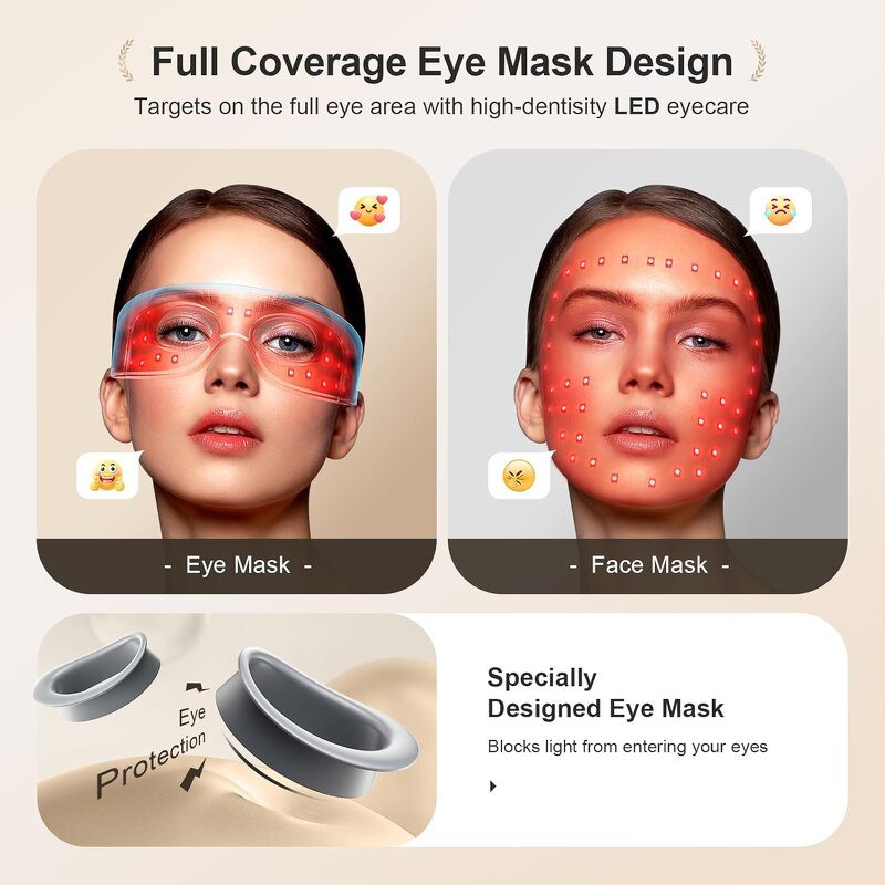 Silicone LED Therapy Mask - 8 Color Infrared Body Face Muscle Pain Relief Tool