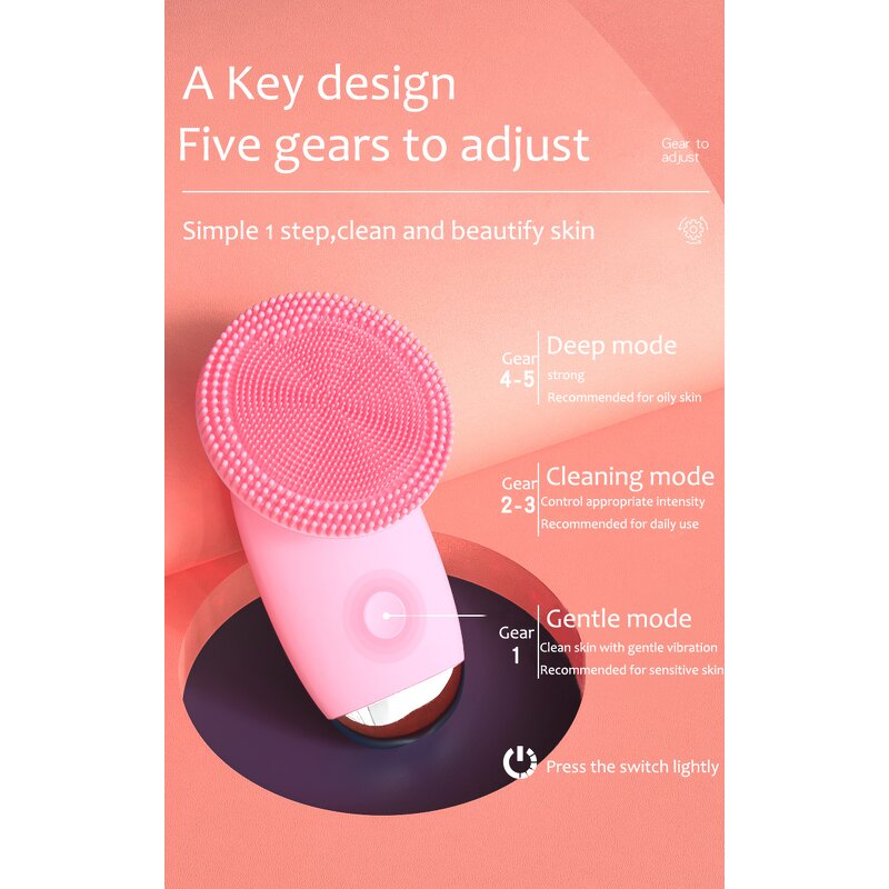 Silicone Facial Cleansing Brush - IPX7 Waterproof Face Cleaning Instrument Tool