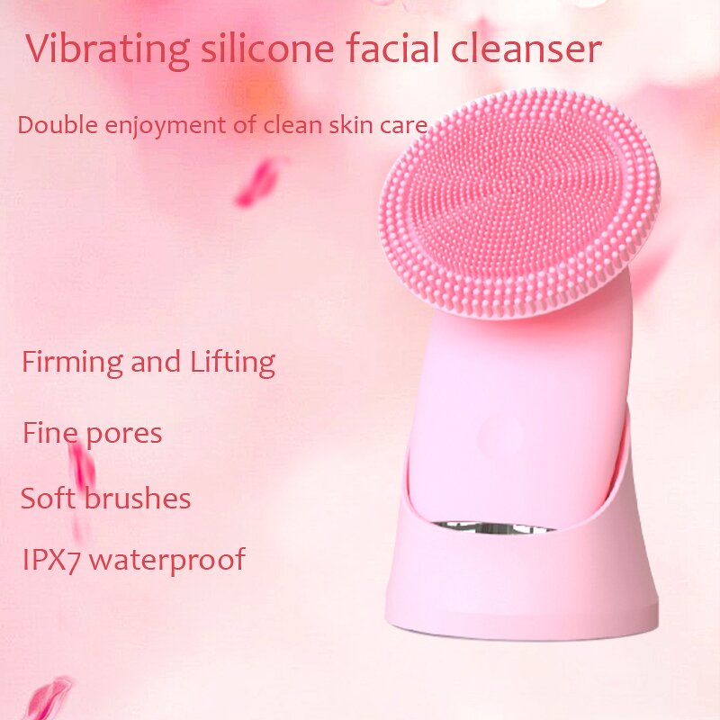 Electric Facial Cleansing Brush - Sonic Silicone IPX7 Deep Cleaning Pore Shrinking