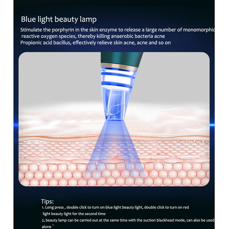 Blackhead Remover Vacuum - 3 Suction Levels Acne Treatment Pore Cleaner Tool