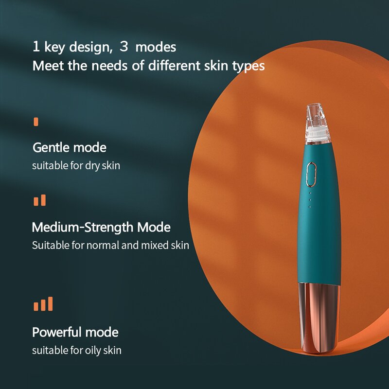 Waterproof Blackhead Remover - 3 Suction Level Pore Deep Cleaning Vacuum Tool