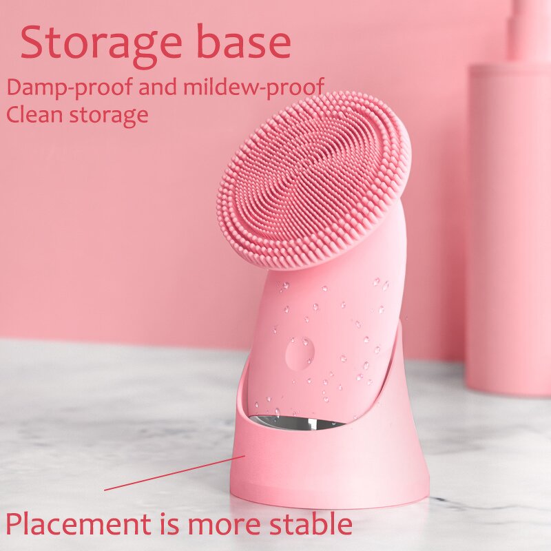 Silicone Facial Cleansing Brush - IPX7 Rechargeable High Frequency Deep Cleaning