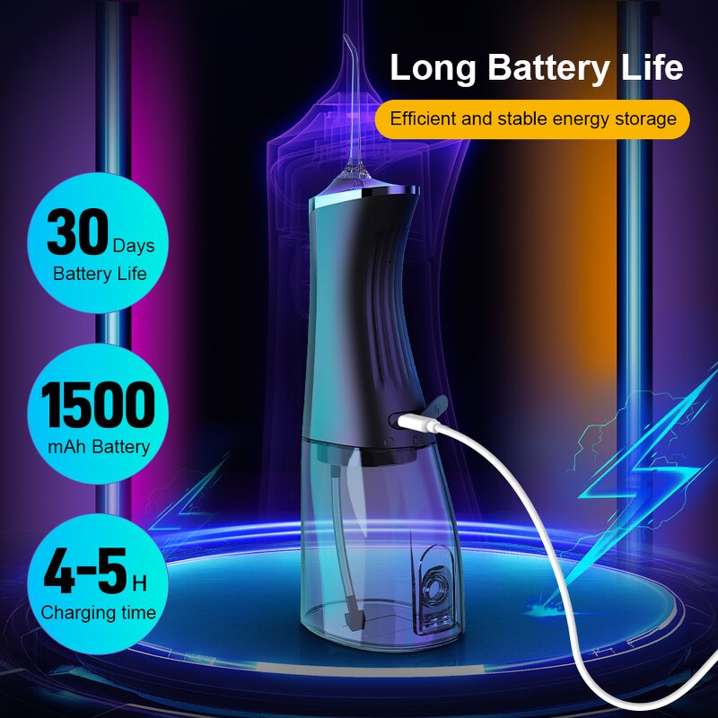 USB Water Flosser - 350ML Portable Household Outdoor Oral Cleaning Irrigator