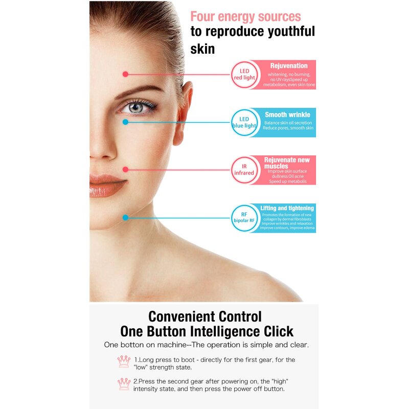 LED Photon EMS Device - Portable Home Anti Ageing Face Lifting Beauty Instrument