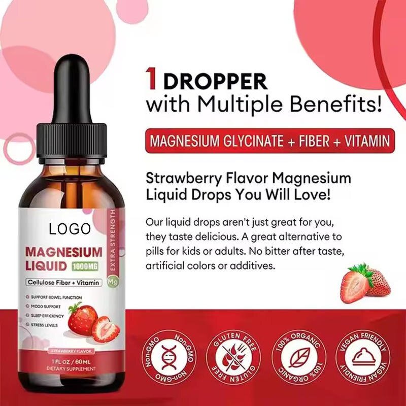 Magnesium Glycinate Drops - Nerve Sleep Supplement Liquid with Vitamin Formula