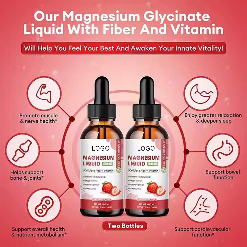 Magnesium Glycinate Drops - Nerve Sleep Supplement Liquid with Vitamin Formula