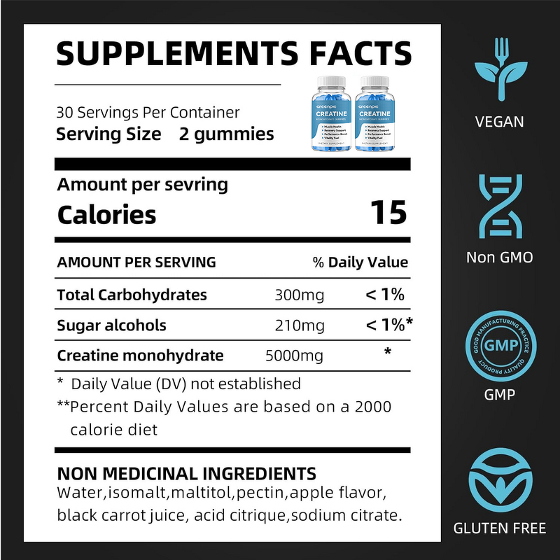 Post Workout Gummies - 100% Organic Private Label Creatine Muscle Builder