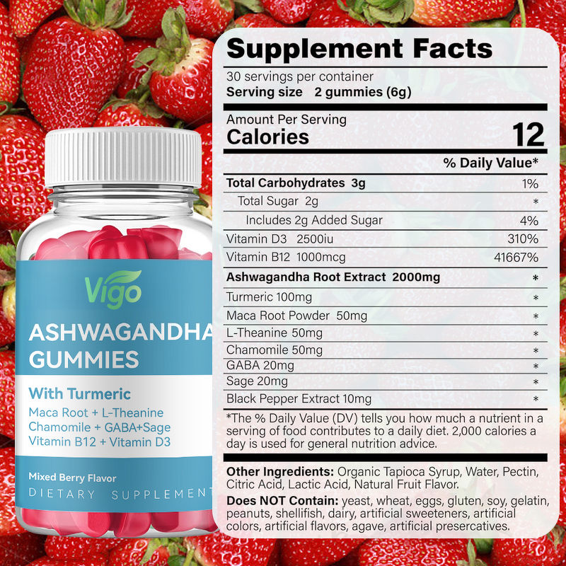 Ashwagandha Gummies - Vigo L-Theanine Organic Ksm-66 Sleep Supplement