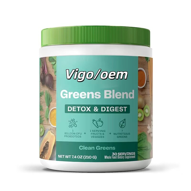 Organic Super Greens Powder - Vigo OEM Vegan Spirulina Chlorella Detox Smoothie