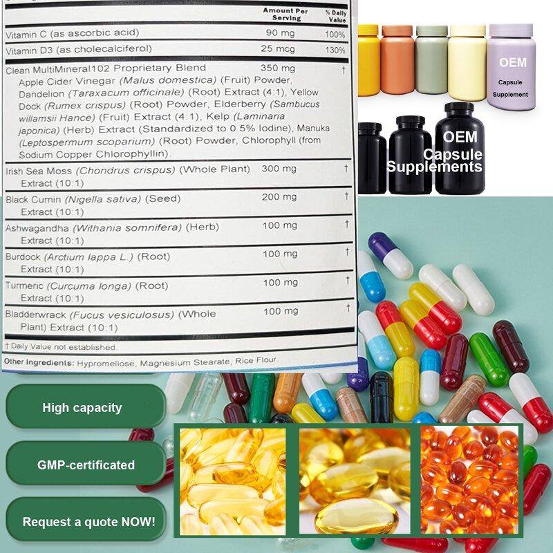 Sea Moss Capsules - Vigo OEM Ashwagandha Turmeric Vitamin C D3 Elderberry