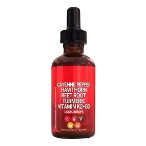 Vitamin K2+D3 Drops - Cayenne Pepper Hawthorn Beet Root Turmeric Health