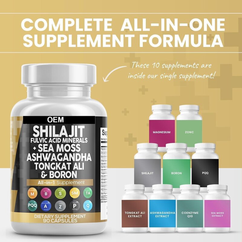 Shilajit Capsules - Vigo Himalayan Organic Sea Moss Ashwagandha Rhodiola