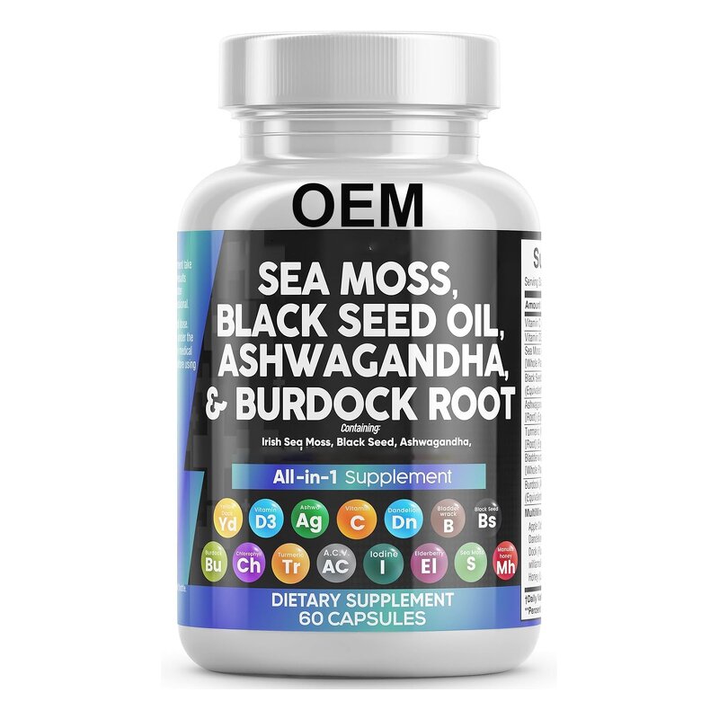 Sea Moss Capsules - Vigo OEM Ashwagandha Turmeric Vitamin C D3 Elderberry