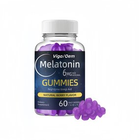 Melatonin Sleep Gummies - Vigo 120 Count Magnesium Lemon Balm Vegan Adults