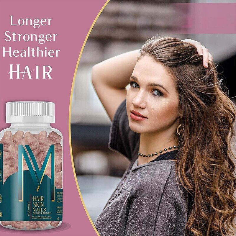 Hair Skin Nails Gummies - Vigo Vegan Biotin Vitamins Healthy Hair Support