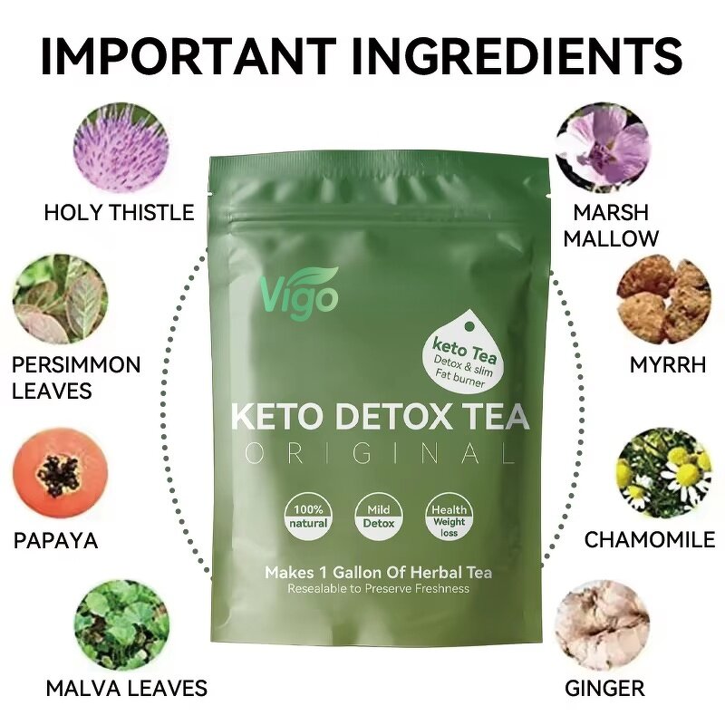 KETO Detox Tea - Vigo Belly Fat Burning Colon Cleanse Slimming Adults
