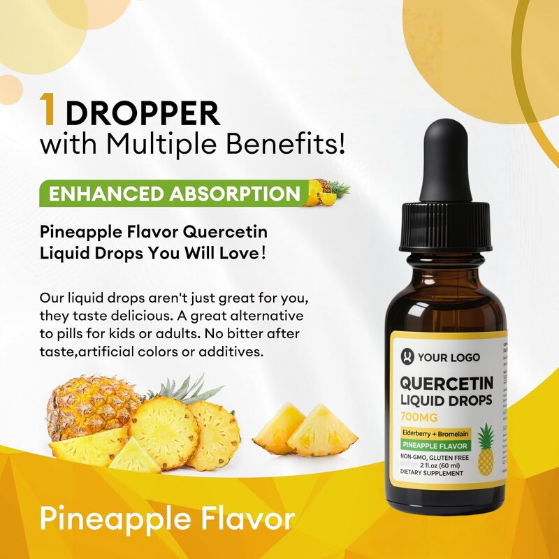 Quercetin Liquid Drops - Phytosome Sophora Japonica Zinc Elderberry Health