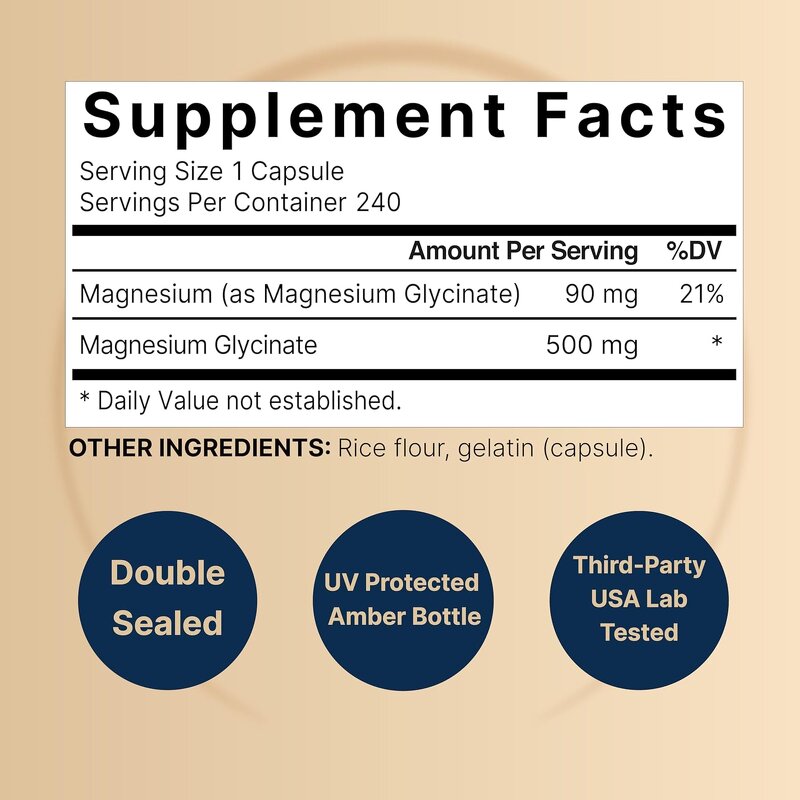 Magnesium Glycinate Capsules - Primitive GMP Superior Absorption Supplement
