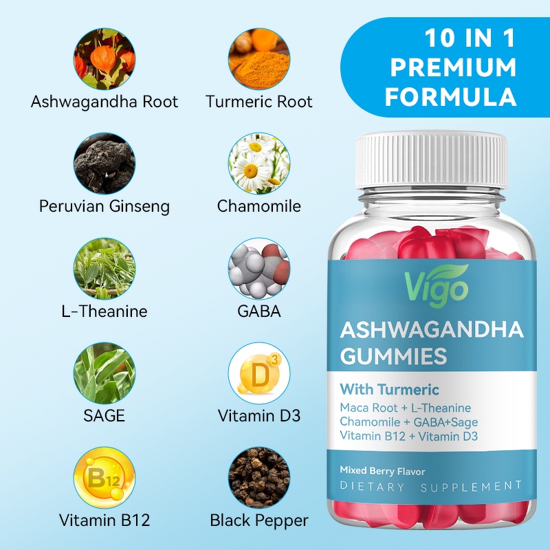 Ashwagandha Gummies - Vigo L-Theanine Organic Ksm-66 Sleep Supplement