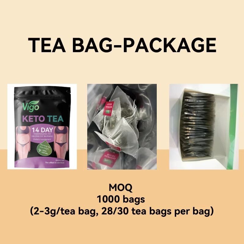 Slim Detox Tea Bags - Vigo Custom Print Plastic Green Packaging Private Label