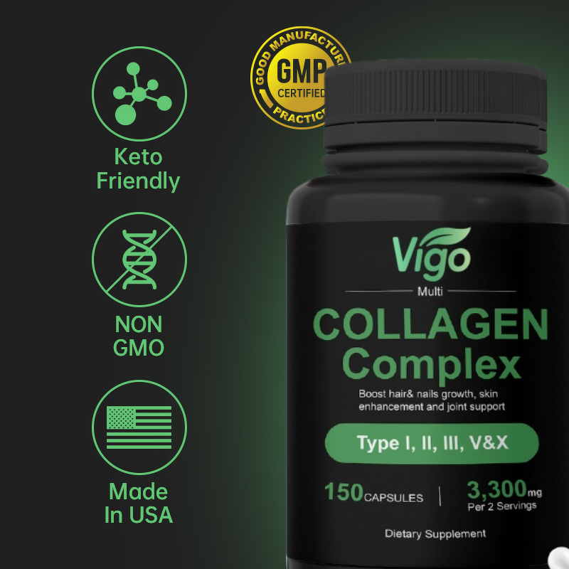 Collagen Capsules - Vigo Biotin VitamineC Hair Growth Skin Boost Nails