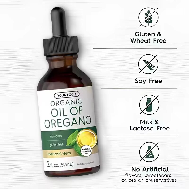Oregano Oil Liquid Drops - Organic Supplement Digestion Support Health Care