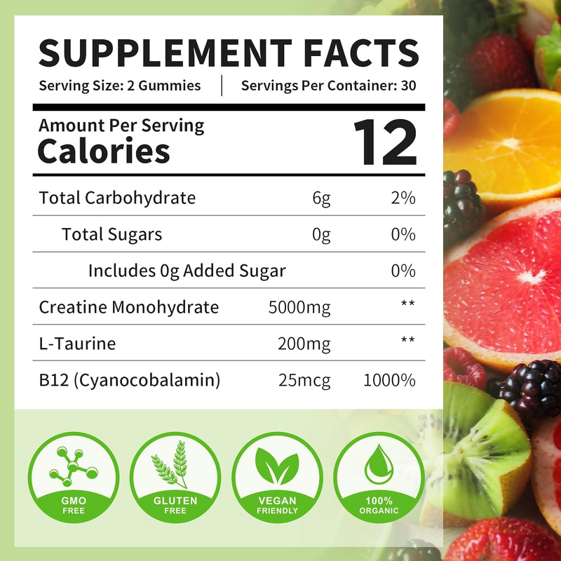 Post Workout Gummies - 100% Organic Private Label Creatine Muscle Builder