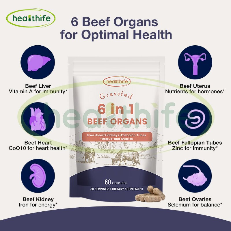 Beef Organ Capsule Manufacturer - Women's 6 in 1 Mix Grass Fed
