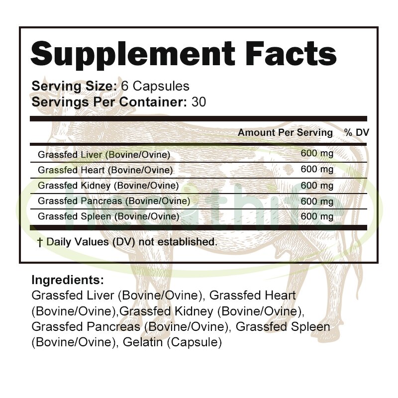 Beef Organ Capsules Manufacturer - New Zealand Grass Fed Visceral 500mg