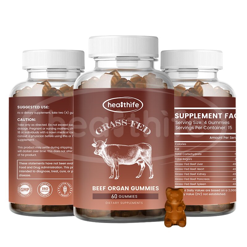 Beef Organ Gummies Manufacturer - OEM 60gummies Bottle New Zealand Grass Fed