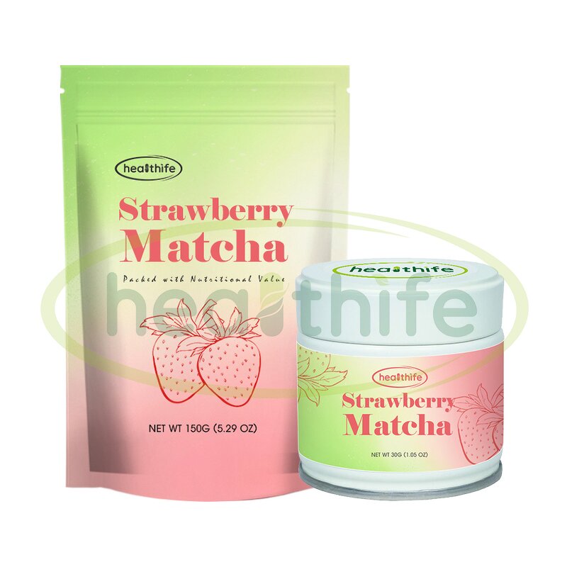 Matcha Latte Powder - Organic Instant Strawberry Flavour Green Tea
