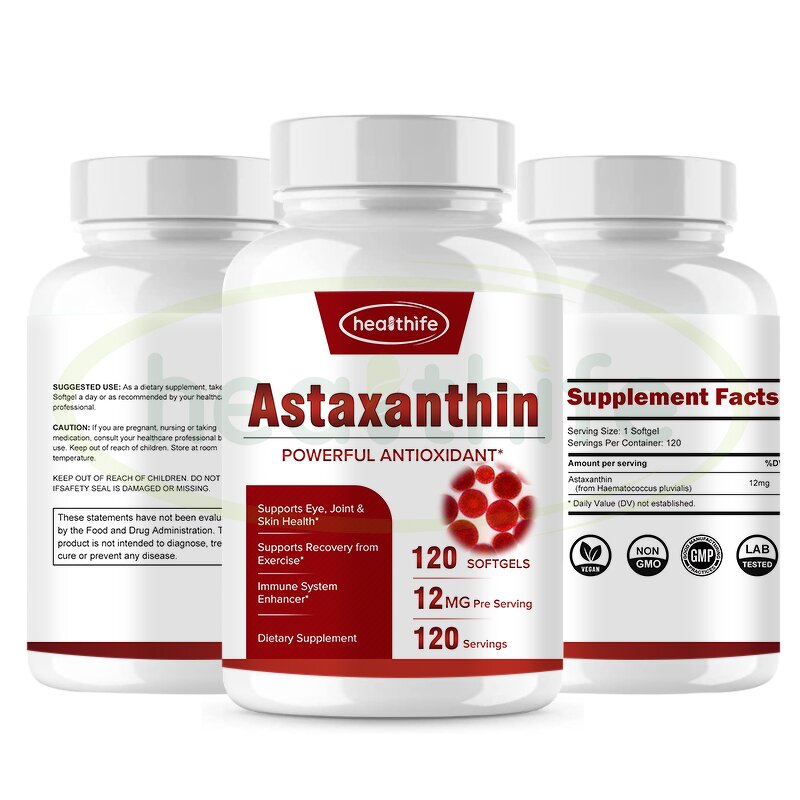 Astaxanthin Softgel Manufacturer - 12MG 10% Oil Natural Capsule