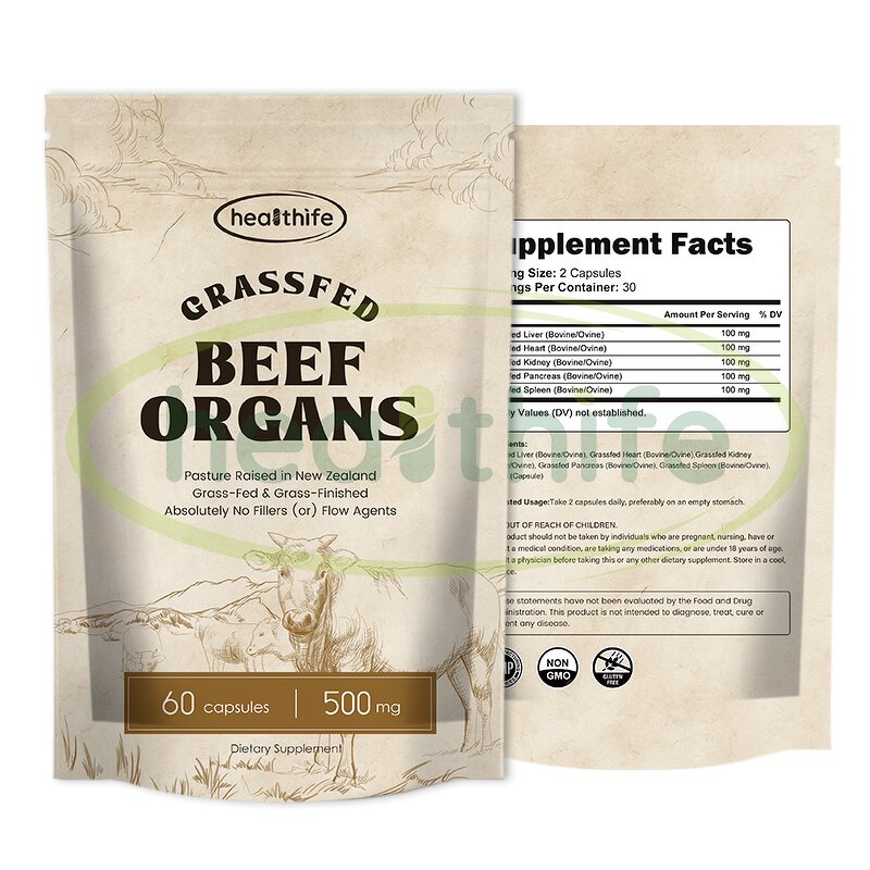Beef Organ Capsule Manufacturer - Grass Fed 5 in 1 Liver Heart Blend