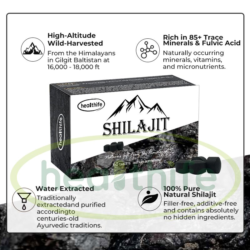 Shilajit Tablets Manufacturer - Private Label 200mg/60tablets Pure Resin