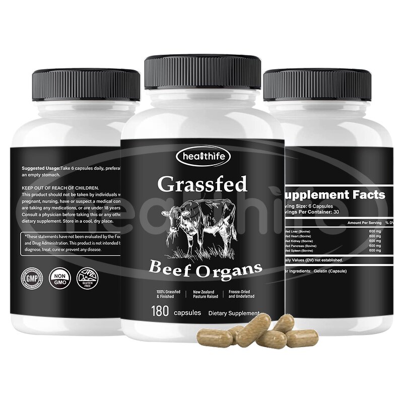 Beef Organ Supplement - 5 in 1 Mix 600mg New Zealand Grass Fed