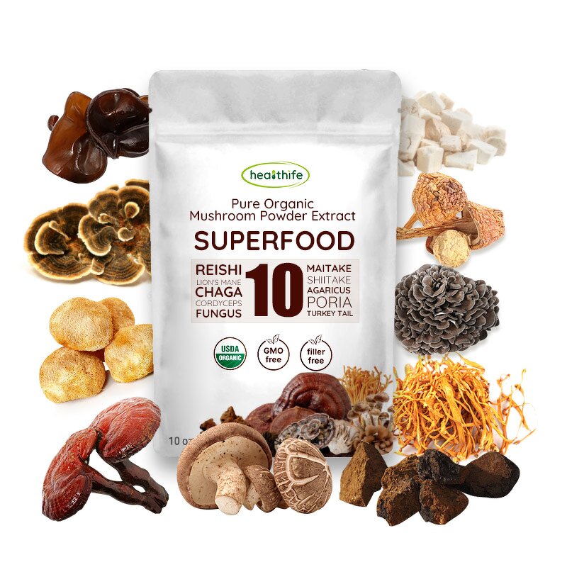 Mushroom Extract Powder Manufacturer - Organic 10 in 1 Complex