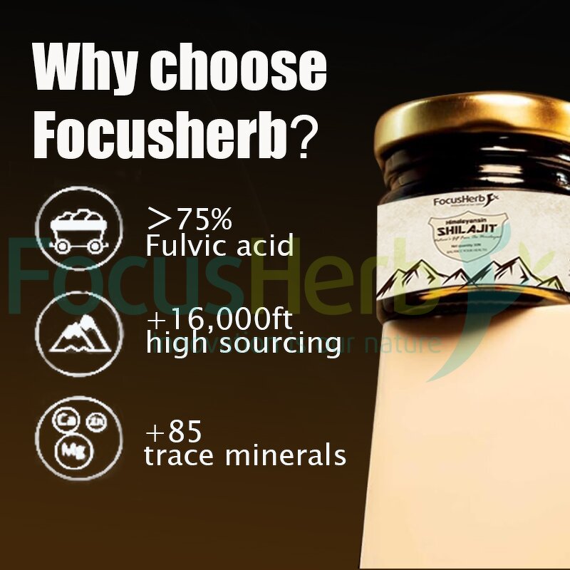 Shilajit Resin Manufacturer - 50% Fulvic Acid Himalayan Extract 30g/50g Bottle