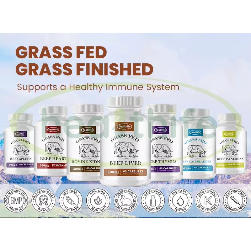 Beef Organ Capsule Manufacturer - Grass Fed 5 in 1 Liver Heart Blend
