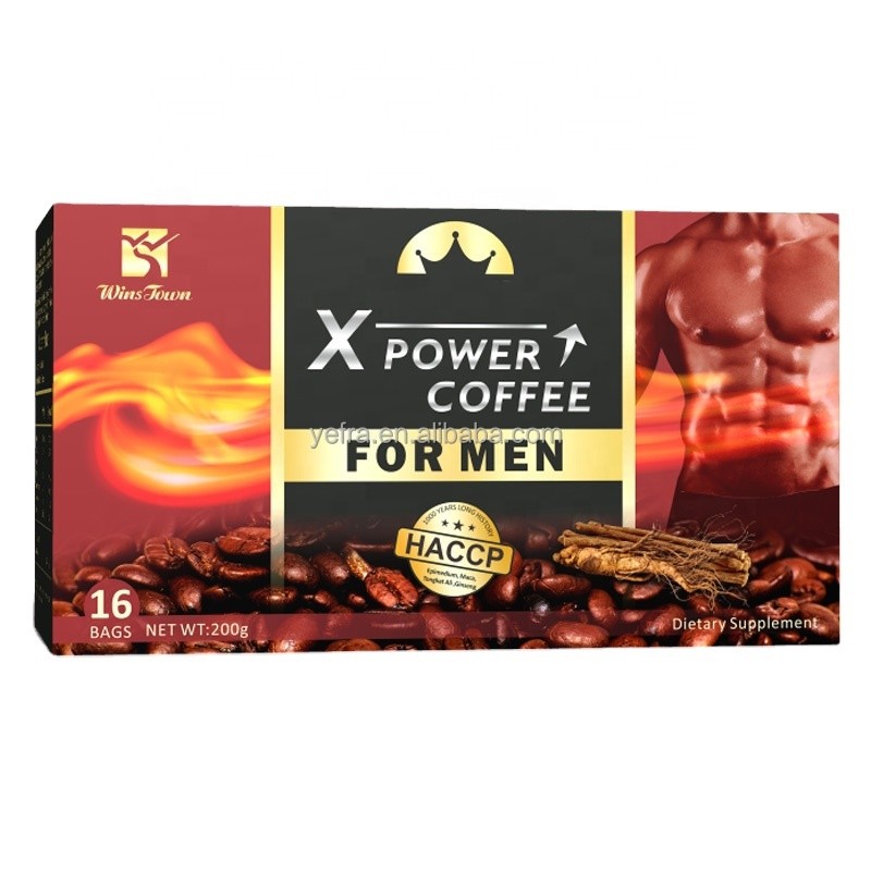 Men Energy Coffee Factory - OEM ODM Strong X Man Power Black Coffee Xpower Maca Instant
