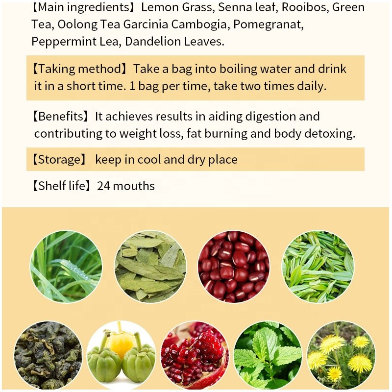 Detox Tea Manufacturer - 30 Days Lemongrass Flavor Fat Burning Flat Slim Tummy Weight Loss