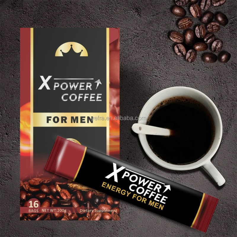 Men Energy Coffee Factory - OEM ODM Strong X Man Power Black Coffee Xpower Maca Instant