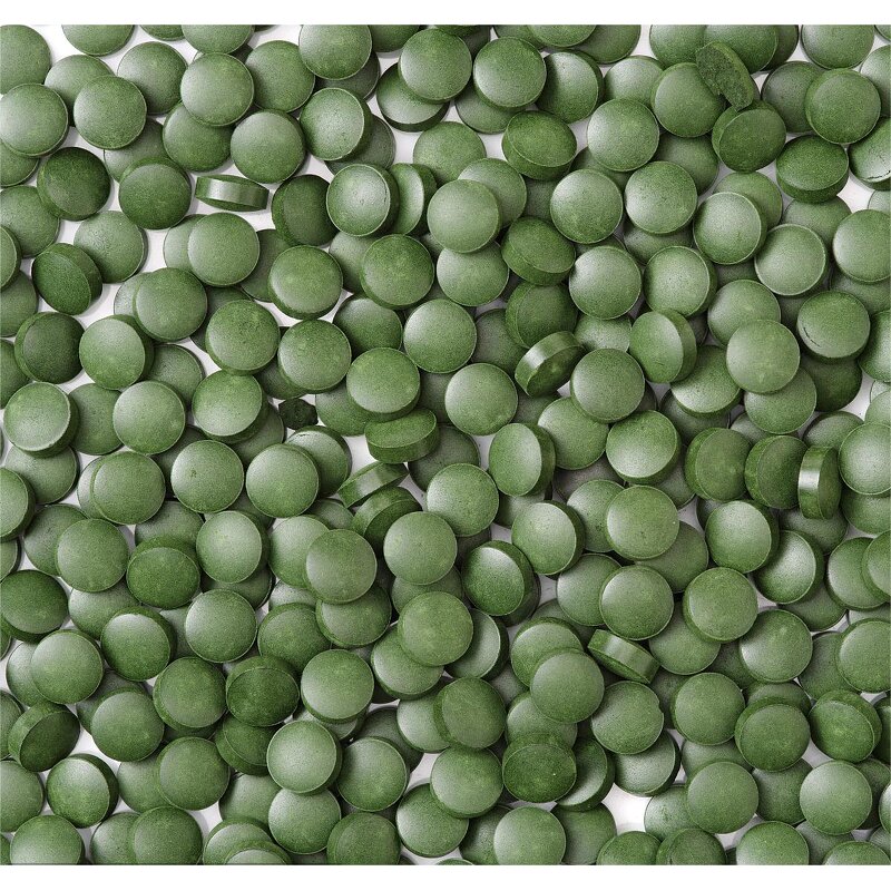 Spirulina Chlorella Tablets - EU US ISO CGMP Kosher 400mg Barley Grass Blend