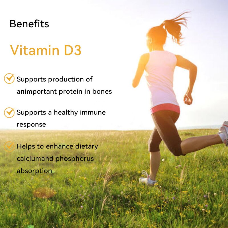 Vitamin D3 K2 MK7 Softgel - OEM Vegan Organic for Bones Heart Health Capsules