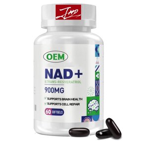 NAD+ Softgel Capsules - OEM Private Label 900mg with Resveratrol Supplement