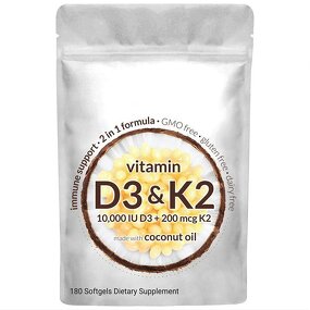 Vitamin D3 K2 Softgels Manufacturer - GMP Certified Vegetarian 10000iu 200mcg